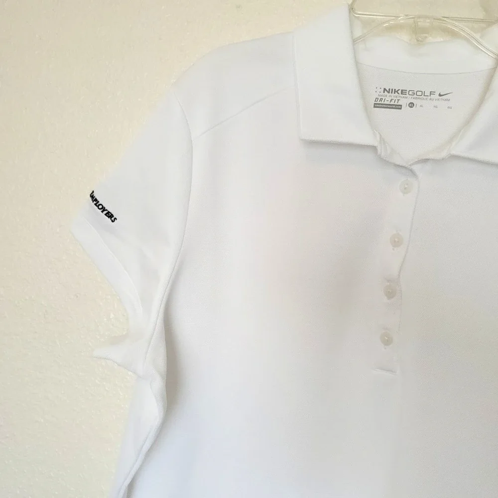 Nike Golf Womens Dri-FIT Polo Shirt White Short Sleeve XL 746100-100